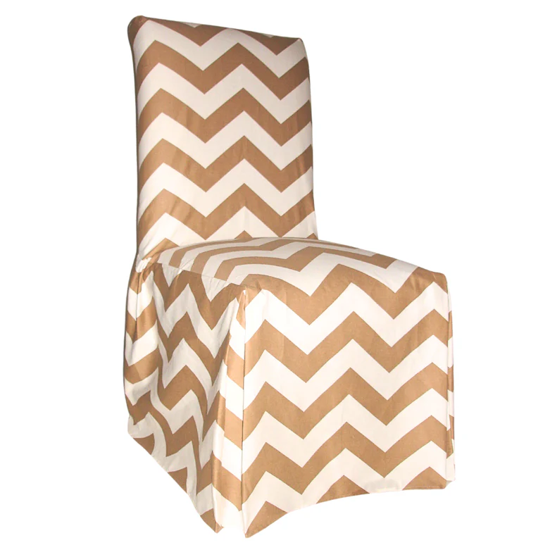 Long Chevron Dining Chair Slipcovers - Image 4