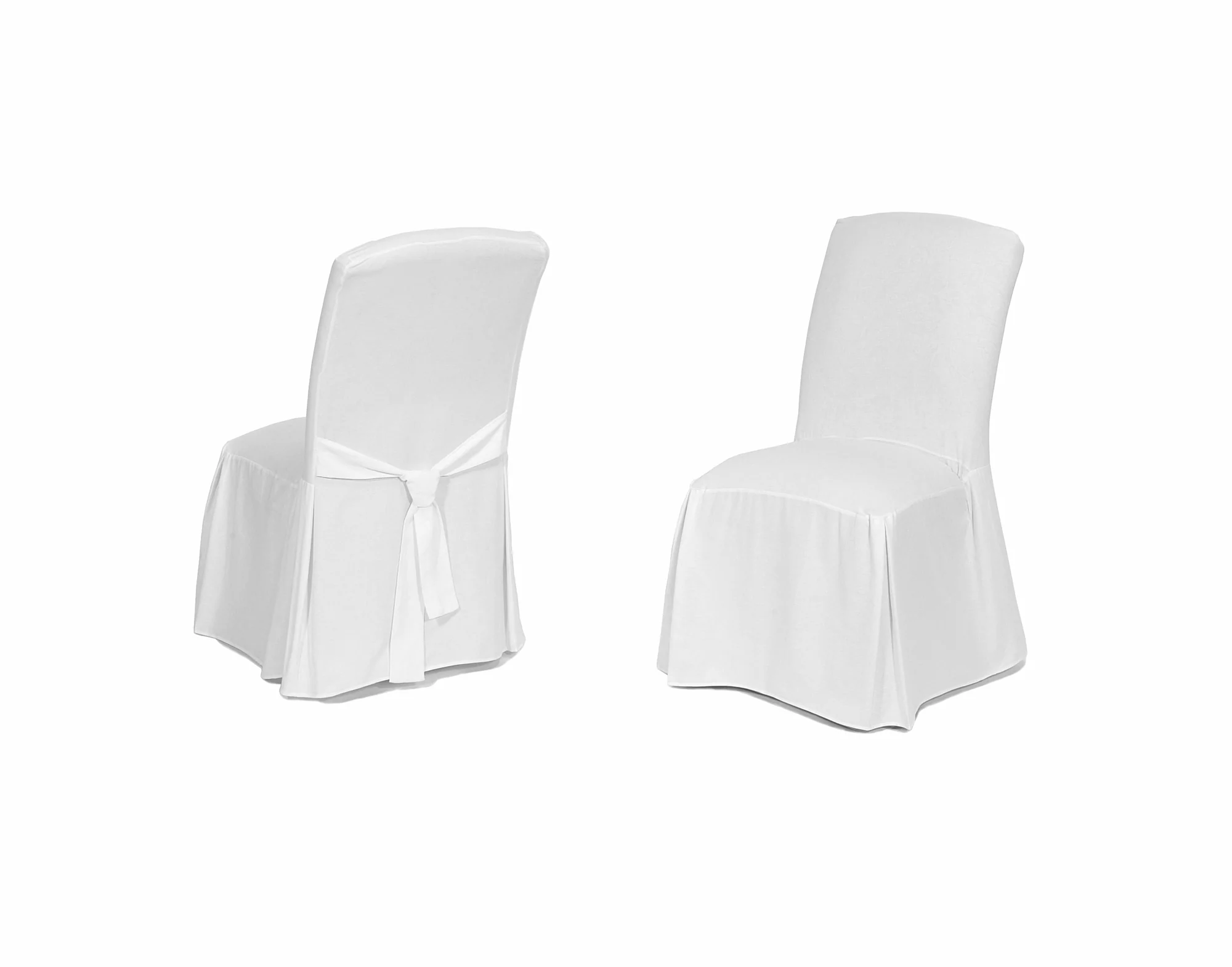 Cotton Duck Long Skirt Dining Chair Slipcover - Image 3