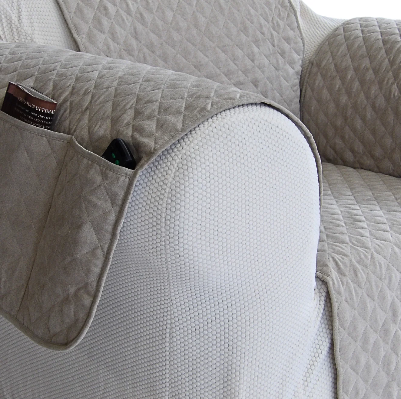 Quilted Couch Pet Cover With Pockets - Image 14