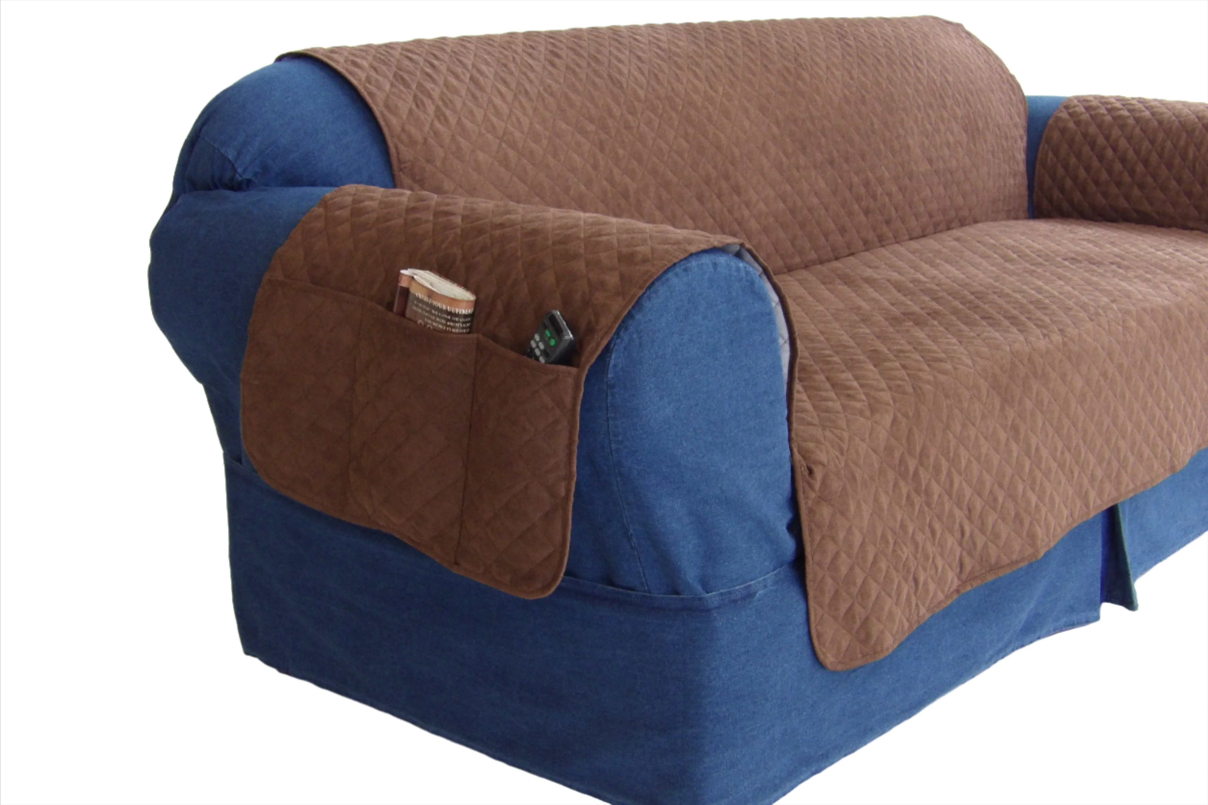 Quilted Couch Pet Cover With Pockets - Image 4