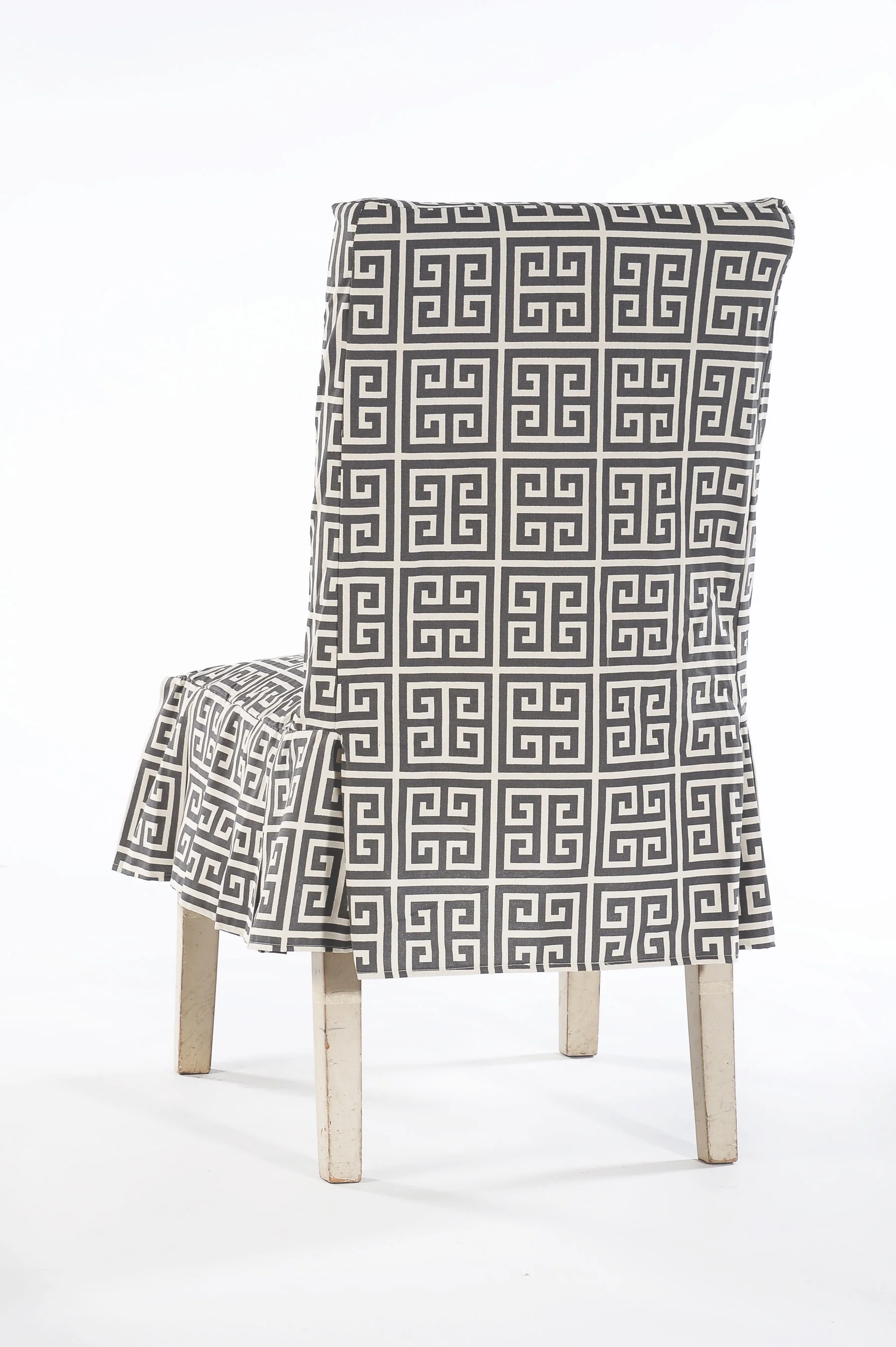 Short Roman Key Dining Chair Slipcover - Image 4