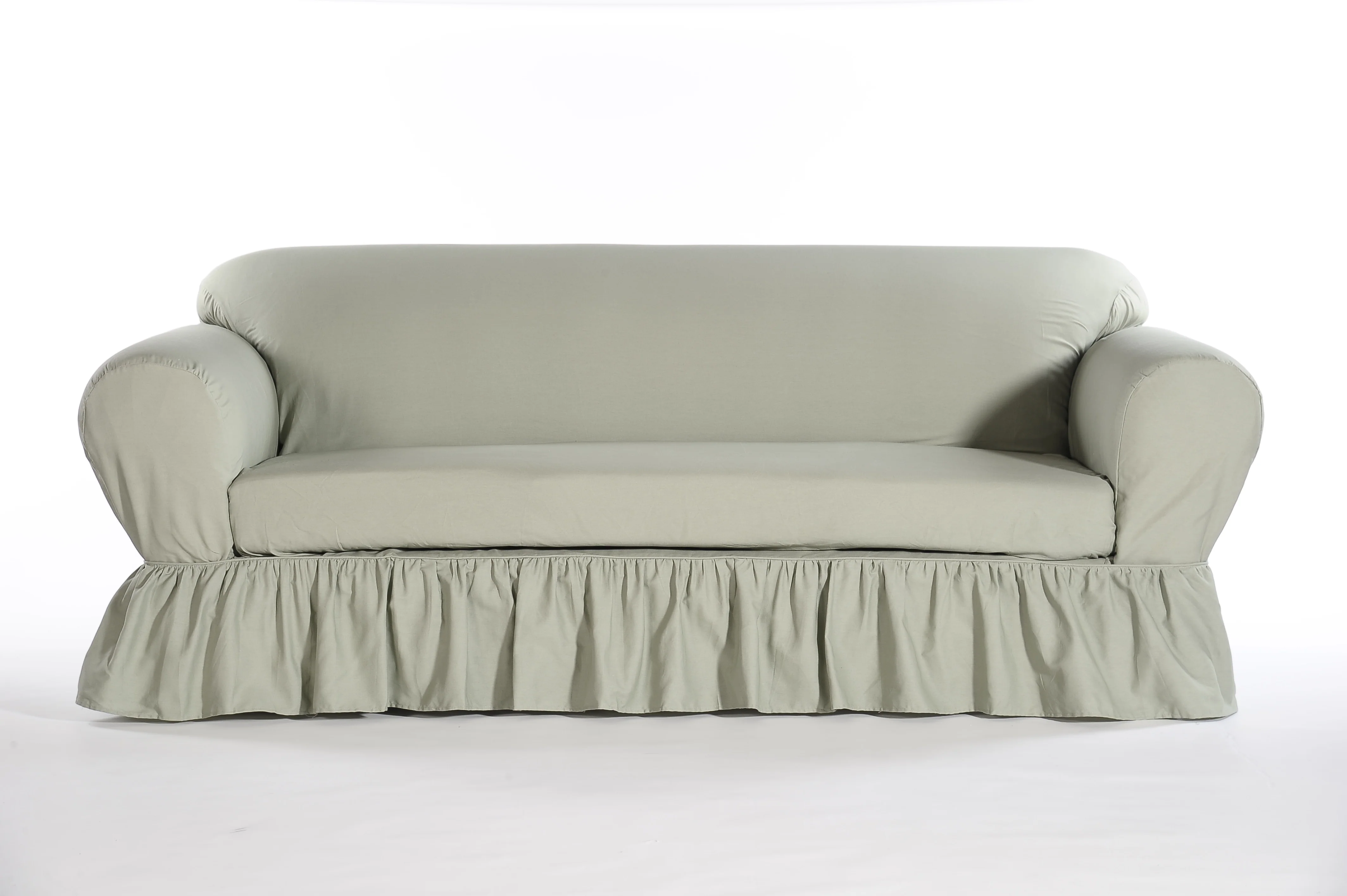 Washed Cotton Duck Ruffled Two-Piece Slipcover - Image 7