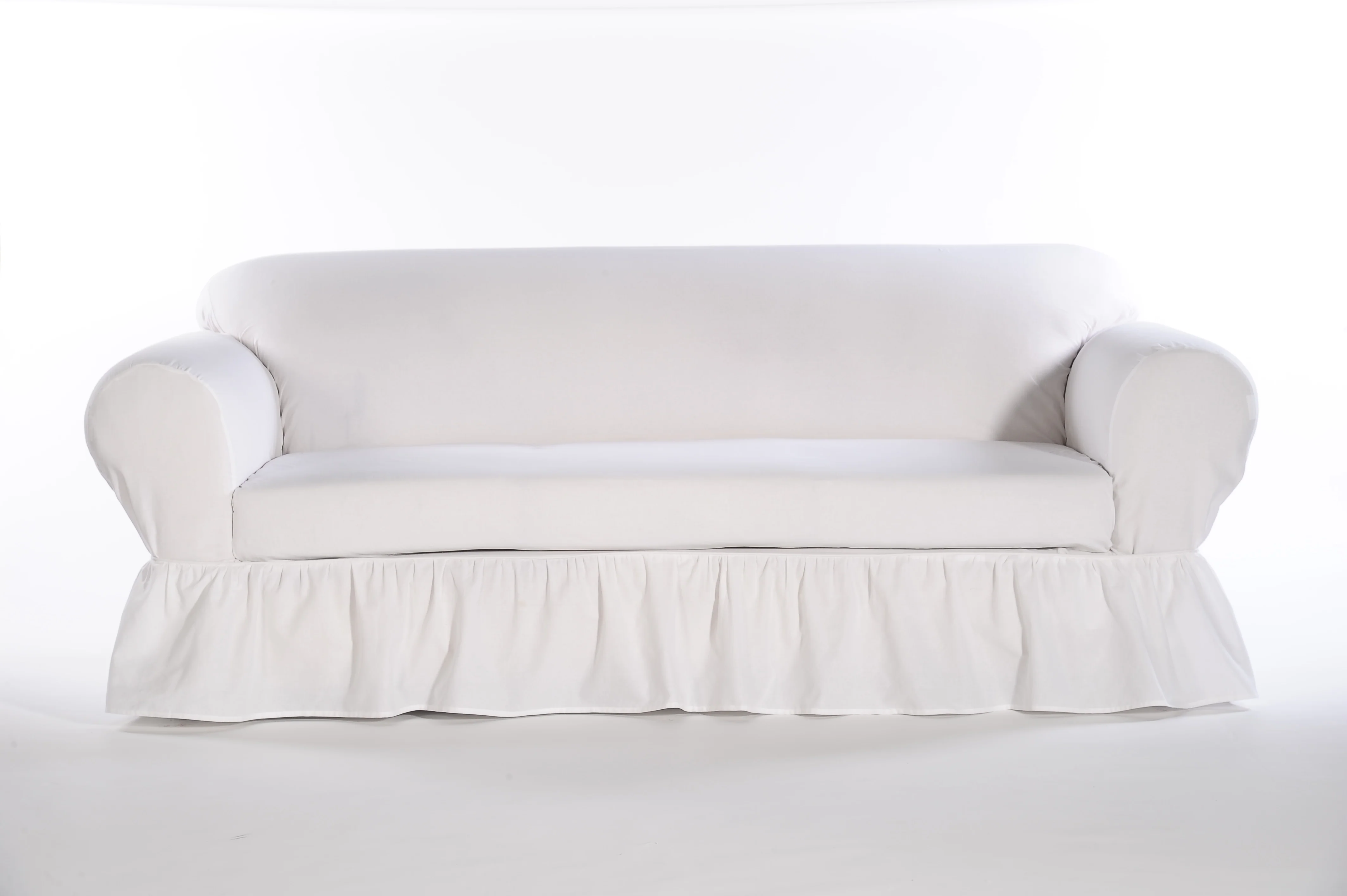 Washed Cotton Duck Ruffled Two-Piece Slipcover - Image 9